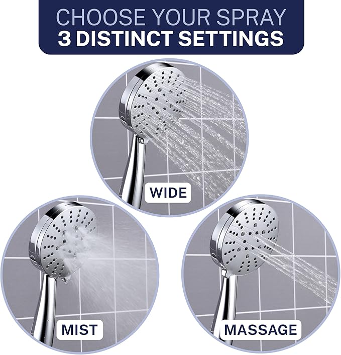 HammerHead Solid Metal Rain Shower System Set with Handheld and 10" Rainfall Head, Shower Valve and Trim Kit, 2-Handle Shower Faucet Set with 2 Way Diverter Body – Brushed Nickel