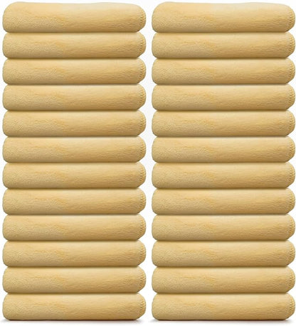 VPD Microfiber Coral Fleece Towels - Dark Yellow, Ultimate Car Drying Towels, Extra Large, Super Absorbent, Lint and Scratch Free, Perfect for Car Wax Polishing (24, 15.75" by 15.75")