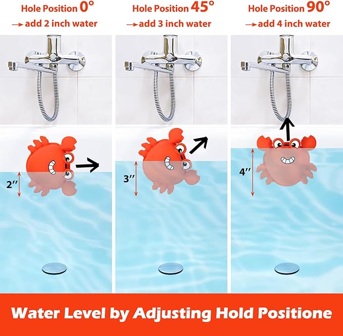 Koluti Bathtub Overflow Drain Cover, Silicone Fun Grab Bath Tub Drain Stopper with 8 Suction Cups, Bathroom Essentials Spa Accessories Gift, Orange