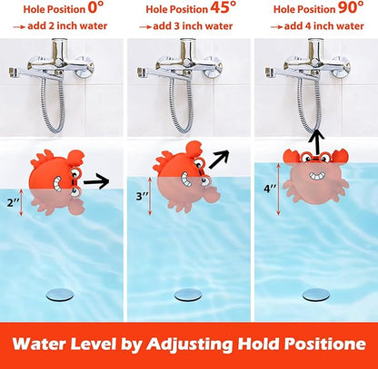 Koluti Bathtub Overflow Drain Cover, Silicone Fun Grab Bath Tub Drain Stopper with 8 Suction Cups, Bathroom Essentials Spa Accessories Gift, Orange