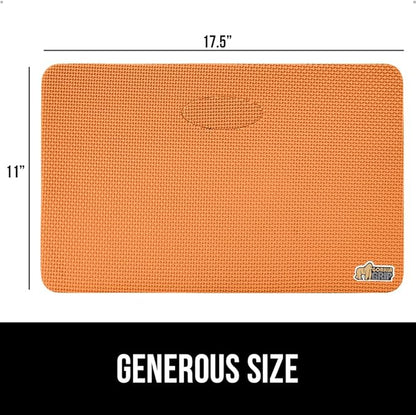 GORILLA GRIP Extra Thick Patent Pending Soft Foam Kneeling Pad, 2 PK, Supportive Large Cushion Knee Pads for Gardening, Baby Bath, Dirt and Water Resistant, Workout and Garden Supplies, 17.5x11 Orange
