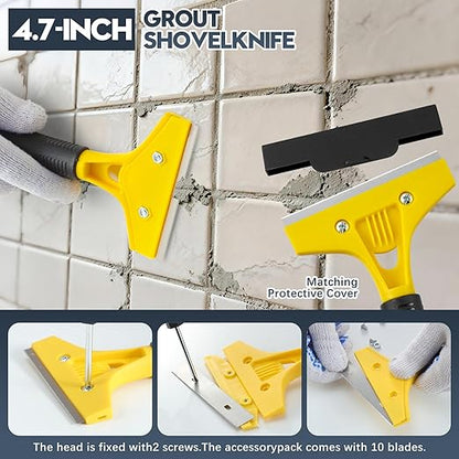 33 Pack Grout Removal Tool Kit, Tile & Caulk Remover Tools with Grout Saws, Scrapers & Blades - Ideal for Floor Tile Grout Cleaning, Bath & Shower