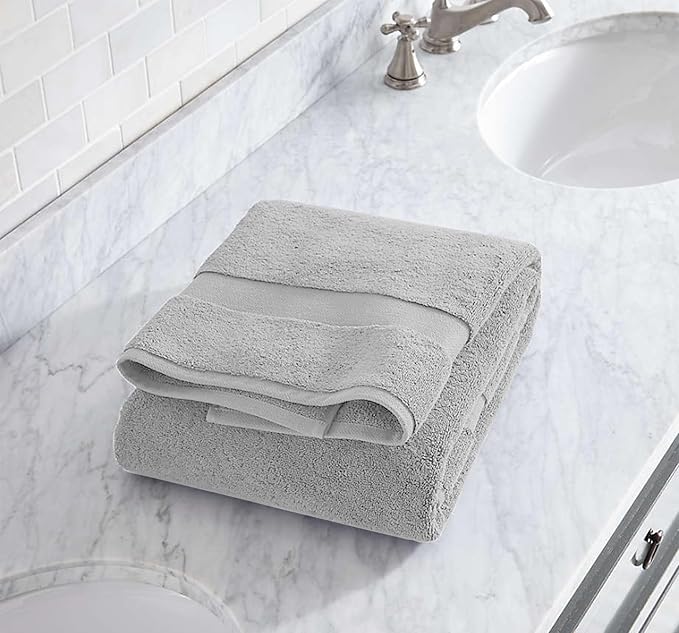 Delara 100% Organic Cotton Towels 650 GSM Plush Feather Touch Quick Dry Bath Towel, Pack of 4 GOTS Certified, Oeko-Tex Green Certified, Organic Cotton Bath Towel, 30"X58"