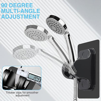 4PCS Shower Head Holder Strong Adhesive Adjustable, Waterproof Shower Hand Held Sprayer Holder Wall Mount