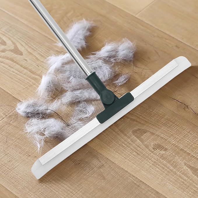 Silicone Squeegee with Rotating Head and Extendable Long Handle Scratch-Resistant Floor and Tile Cleaner for Bathroom Kitchen Reusable Adjustable Floor Squeegee Broom for Shower
