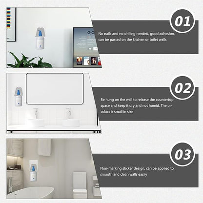 10Pcs Adhesive Hanging Storage Rack Wall-Mounted Shower Gel Bottle Holder Multi-Purpose Bathroom Hook Rack for Shower Accessories Organizer