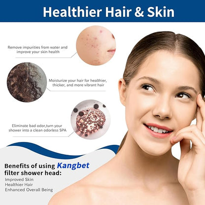 Filtered Shower Head, Water Softener Shower Head with Filter for Hard Water | High Pressure Filtered Head for Healthier Hair Skin Reduce Hair Shedding, Protect Colored Hair, Soothe Dry Skin