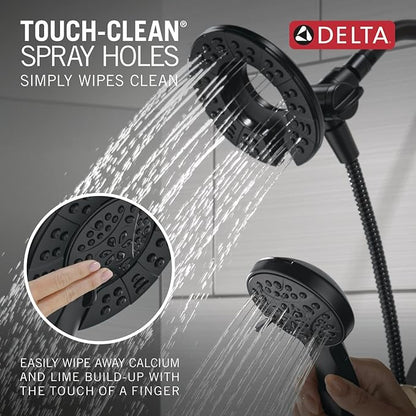 Delta Faucet Albion 14 Series Single-Handle Tub and Shower Faucet Set, Black/Gold Shower Trim with In2ition 2-in-1 Dual Shower Head, Matte Black/Champagne Bronze T144855-GZ-I (Valve Not Included)