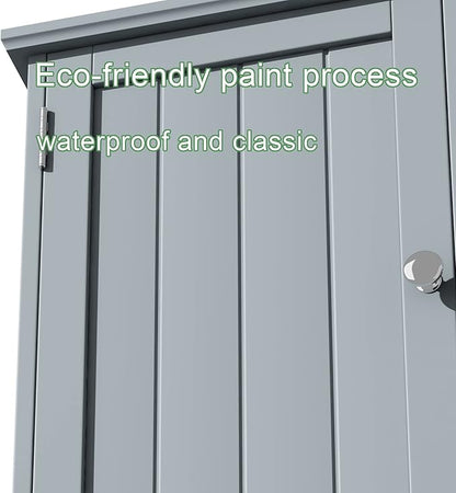 ChooChoo Bathroom Cabinet Wall Mounted 2-Door with 3 Open Shelves, Wooden Medicine Cabinets with Adjustable Shelf, Space Saver Storage Cabinets Over The Toilet for Bathroom&Living Room, Grey