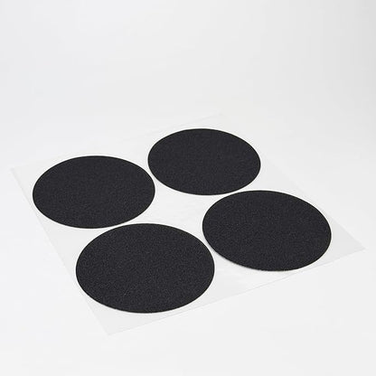 S&X 24 Pcs Anti Slip Shower Stickers (Large 4" Round), Modern Black Non Slip Bathtub Stickers, High Traction Grit Safety Dots for Tub Floor, Waterproof with Scraper