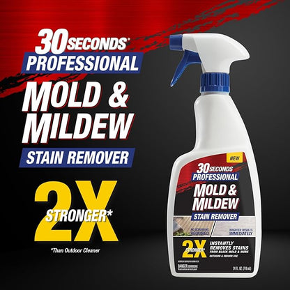 30 SECONDS Pro Mold and Mildew Stain Remover | Scrub Free | Brighter Results Instantly | Ready To Use | 32 Fl. Oz. (2 PACK)