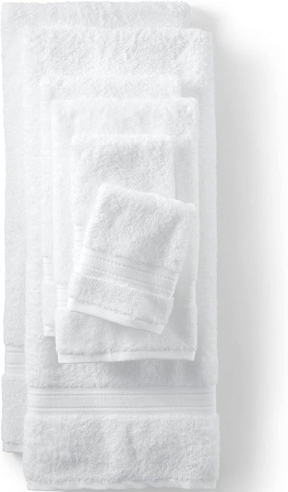 Lands' End Supima Towel White Washcloth Set