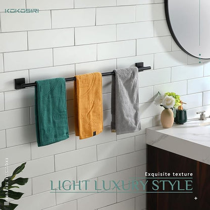 KOKOSIRI 36'' Towel Rails Bathroom Towel Bars Matte Black 36 Inch Bath Towel Holder for Washroom Kitchen Wall Stainless Steel B4005BK-L36