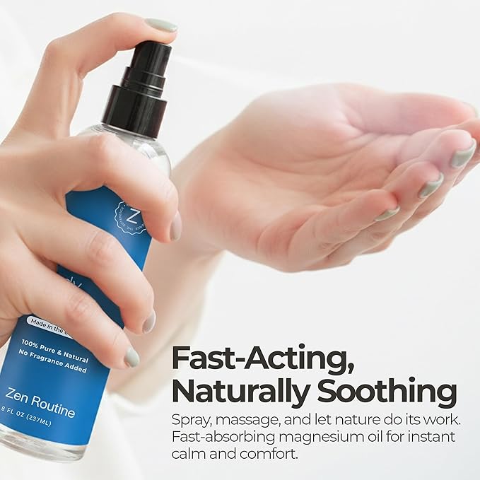 Magnesium Lotion + Magnesium Oil Spray Set | Pure Topical Magnesium for Sleep | Muscle Relief | Leg Cramps & Foot Comfort | Fast-Absorbing | Magnesium Oil on Feet | Non-Itch | Extra Strength Cream