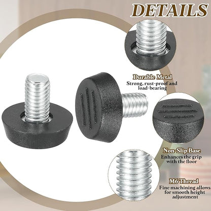 PATIKIL 10 Pcs M8 x 13mm Thread Adjustable Furniture Levelers, Furniture Feet Levelers Screw on Steel Screw in Threaded Leveling Feet Glides for Table Chair Cabinet Patio Legs