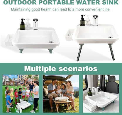 Portable Sink, Portable Hand Washing Station with Electronic Faucet, Easy Setup, Indoor and Outdoor Use, Ideal for Dishwashing, Camping Hygiene, Gardening and More
