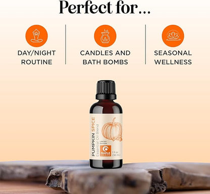 Pumpkin Spice Essential Oil Blend - Warm & Cozy Pumpkin Spice Oil for Diffuser Candles Soaps & DIYs with Real Nutmeg Cinnamon Clove & Ginger Extracts - Fall Scented Aromatherapy Blend (1 Fl Oz)