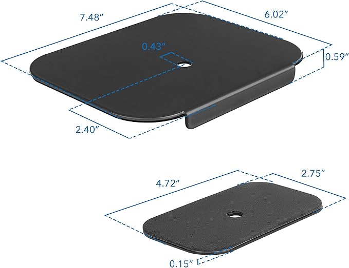 Mount-It! Monitor Mount Reinforcement Plate, Steel Desk Protector for Glass and Thin Tabletops, Compatible with C-Clamp and Grommet Mounts, Anti-Skid EVA Pads, Supports Multi-Monitor Setups