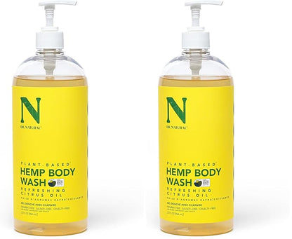 Dr. Natural Hemp Body Wash, Citrus, 32 oz - Pure Plant-Based Body Wash - Deep Cleansing and Moisturizing with Organic Shea Butter - Enriched with Hemp Seed Oil - Suitable for Sensitive Skin