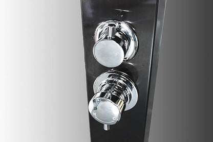Toorak Black 316 Marine Grade Stainless Steel Massage Outdoor Shower Pane Swimming Pool Backyard Bathroom Hot & Cold Rainfall Hand Held Wall Mounted or Free Standing Outside Shower