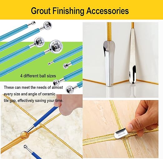 25pcs Grout Removal Tool, Caulking Removal Tools Tile Grout Saw and Grout Hand Saw with 13 Pieces Extra Blades, Tile Joint Cleaning Tool, Caulking Edge Kit, Tile Caulk Finishing Tool