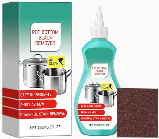 Pot and Pan Cleaner Gel, Magic Pot Bottom Cleaning Gel, 5 fl oz Tough Stove Top and Cookware Cleaner, Removes Stubborn Stains on Stainless Steel, Cast Iron, Copper Pots