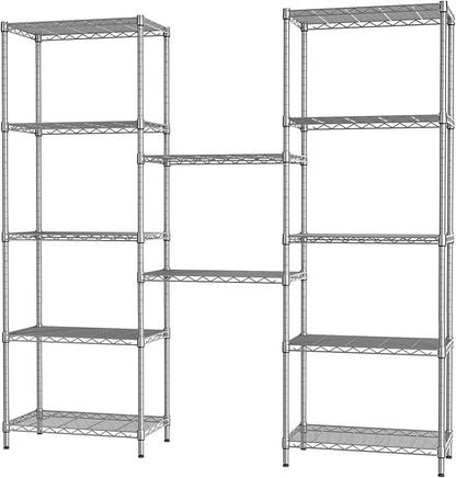 SINGAYE 6 Shelf Wire Shelving Unit Adjustable Metal Shelves Standing Bathroom Organizers and Storage Wire Closet Metal Pantry Kitchen 12" DX22 W 69.5" H Gray