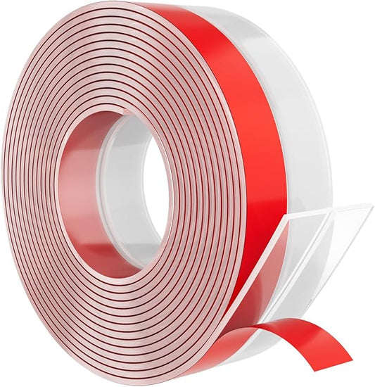 Heavy-Duty 20 ft x 3 in Weather Stripping, Extra Thick 2mm Door Draft Stopper Silicone Seal Strip for House and Glass Shower Doors for Collision and Side Gaps of Door and Windows, Clear