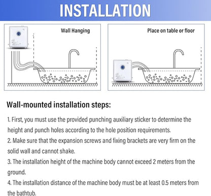 Nano Hydrogen Rich Moisturizing Bubble Bath Machine Above 4000ppd Molecular Hydrogen-Rich Water Bath Spa Bath Machine for Skin Health ﻿