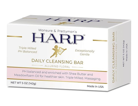 HARP pH-Balanced (5.0-6.0) Body Wash Bar. 100% Syndet. Protects Moisture Barrier For Sensitive, Dry or Irritated skin. + Shea Butter/Borage Oil. Non-Comedogenic. VANILLA LAVENDER FRAGRANCE
