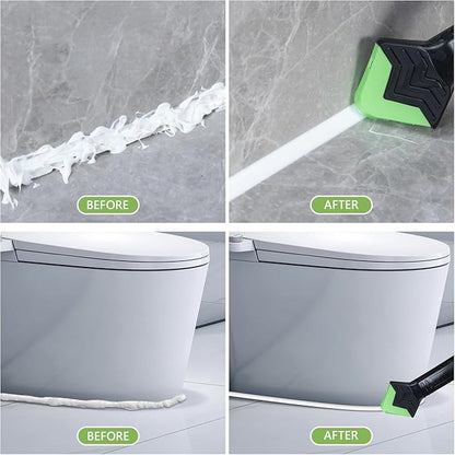 Caulking Tool 3 in 1 Caulking Grout Removal Sealant Finishing Tool Bathtub Caulk with Stainless Head, Caulk Remover Glass Glue Angle Scraper for Bathroom, Kitchen,Floor,Window,Sink Joint,Frames