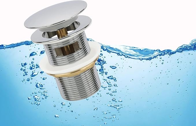 Chrome Freestanding Bathtub Drain Stopper, Compatible with Drain Kit