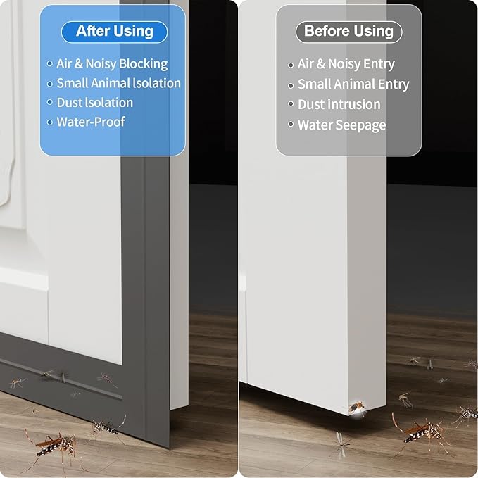 20FT Weather Stripping Door Seal - 2" Silicone Door Draft Seal Tape for Gaps Under Door Weatherstripping Sweep Stopper for Bottom of Shower Door/Sliding Glass Door