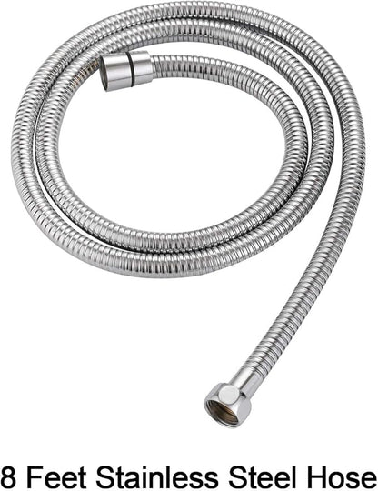 SUMERAIN Pet Shower Sprayer, Dog Shower Attachment with Solid Brass Diverter, Flow regulating Sprayer, 8 Feet Extra Long Hose, Chrome Finish
