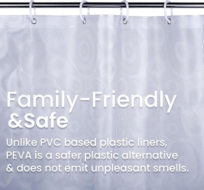 LiBa PEVA Shower Curtain Liner with 12 Plastic Rings - 8G Waterproof Shower Liner for Bathroom, 72x72 Inch Stall Shower Curtain Liner with Magnets, Oceanic Gradient Weighted