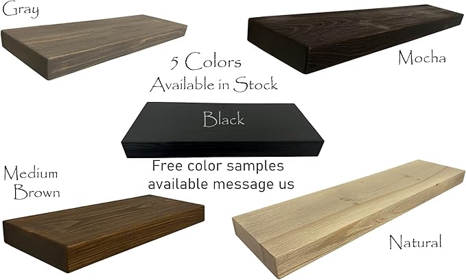 joelsantiques - 60 Inch Wooden Floating Shelves for Wall - 60x10x2 in - Made of Natural Wood - Long Heavy Duty Rustic Wall Shelves for Bedroom - Perfect for Living Room, Kitchen - Mocha
