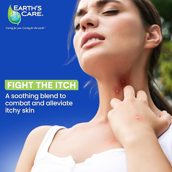 Earth's Care Anti Itch Lotion with Menthol and Camphor - Steroid Free - Soothes Sunburn, Dry and Itchy Skin, and Minor Skin Irritation, FL. 8 OZ