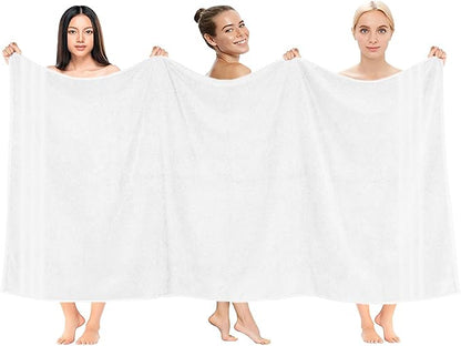 DAN RIVER 2 Pack Luxury Bath Sheets 35x70, 600 GSM, Soft & Quick Dry 100% Ring Spun Cotton Towels Ideal for Hotels, Spas, Gyms & Salons Extra Large, White