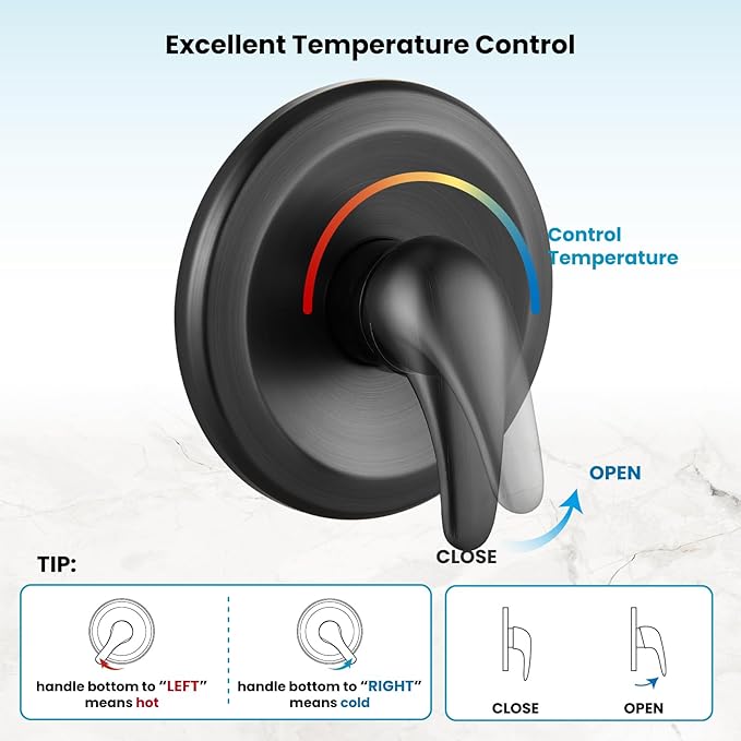 gotonovo Dual 2 in 1 Shower Head Kit High Pressure Combo System Shower Faucet 6 Modes ABS Handheld Spray Shower Trim Kit with Valve Shower Head and Handle Set Oil Rubbed Bronze