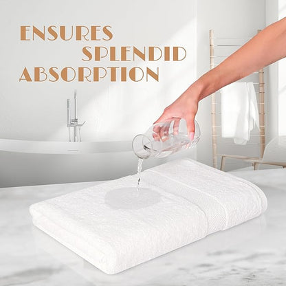 Wealuxe White Bath Towels 27x54 Inch, Cotton Towel Set for Bathroom, Hotel, Gym, Spa, Soft Extra Absorbent Quick Dry 4 Pack