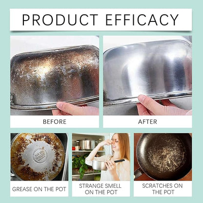 Pot and Pan Cleaner Gel, Magic Pot Bottom Cleaning Gel, 5 fl oz Tough Stove Top and Cookware Cleaner, Removes Stubborn Stains on Stainless Steel, Cast Iron, Copper Pots