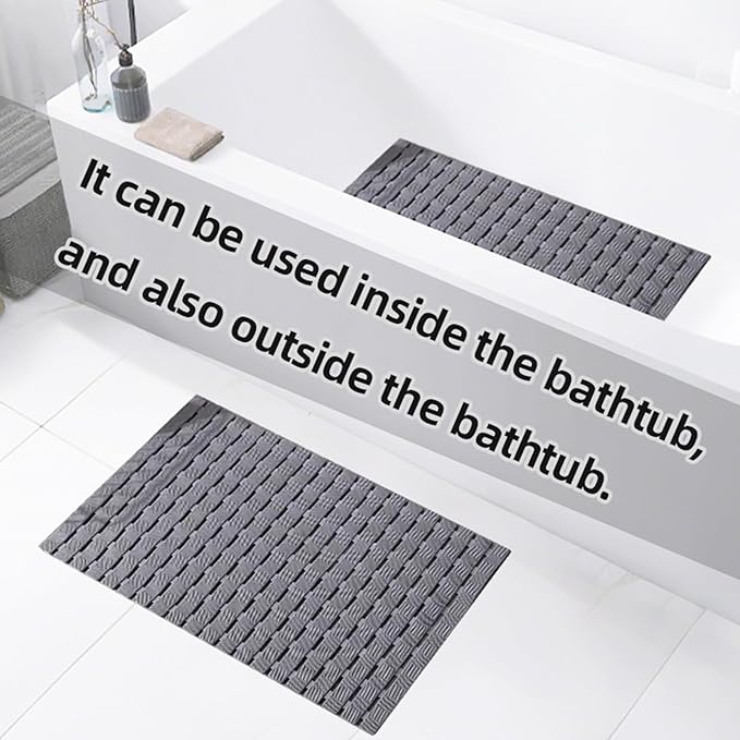 Modern Simplicity Family Expenses Bathroom Bathtub Floor Non-Slip mat with Drainage Hole with Sucker Shower Bathroom Foot pad (Khaki)