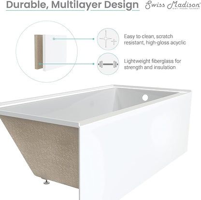 Voltaire 60" X 32" Right-Hand Drain Alcove Bathtub with Apron