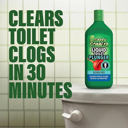 Green Gobbler Liquid Toilet Plunger | Clog Remover | Safe for Toilets and Septic | 2 Pack