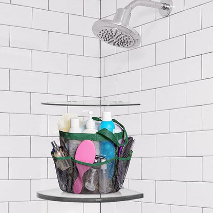 Attmu Mesh Shower Caddy Portable for College Dorm Room Essentials with 8 Pockets, Hanging Shower Caddy Dorm Basket, Quick Dry Shower Bag for Bathroom
