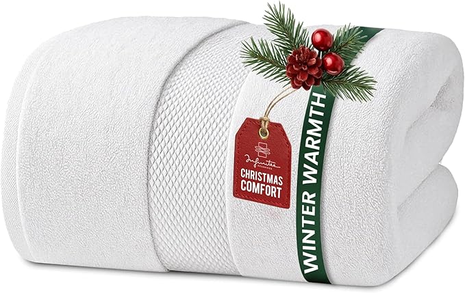 Infinitee Xclusives – Luxury Bath Sheets Towels – 1 Pack 600 GSM (35X70 Inches) – 100% Ring Spun Cotton Large Bath Towels for Bathroom (Brilliant White, Bath Sheets - Pack 1)