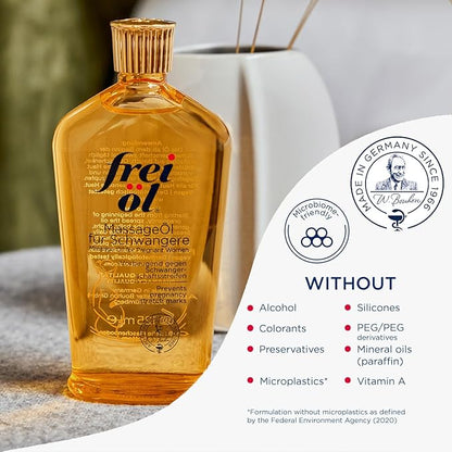 Massage Body Oil for Pregnant Woman – Maternity Skincare Oil, Skin Elasticity Increase by 35% – Prevents Stretch Marks, Safe to use for mom & Baby – Vegan, 125 ml / 4.23 Fl Oz