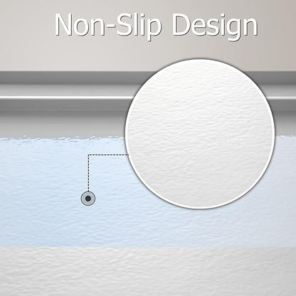 MORVANO 32 x 60 x 4 Shower Base with Single Threshold Rectangular Left Drain Location Shower Base in Glossy White, Acrylic Shower Pan with Black Stainess Steel Cover, Left Drain