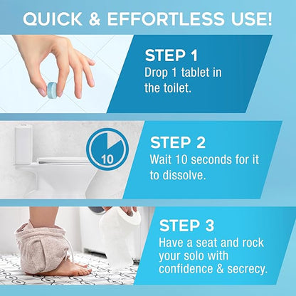 Odor Eliminating Toilet Tablets, Shark Tank Bathroom Deodorizer with Citrus Essential Oils, Individually-Wrapped Toilet Deodorizer, Single-Use Bathroom Odor Eliminator, 30 Tablets