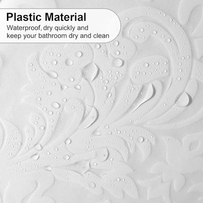 PEVA Shower Curtain, 72 x 72 Water Repellent Premium Bathroom Shower Curtain with 3 Magnetic Weights for Shower Stall, Bathtubs (White Flowers)